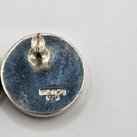 Mexican Silver Coral Earrings Pierced - Picture 6 of 7